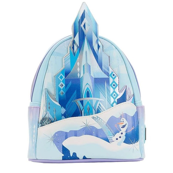 Disney Frozen Elsa Ice‎ Palace Loungefly Mini Backpack Olaf Blue Purple NEW main image 5
